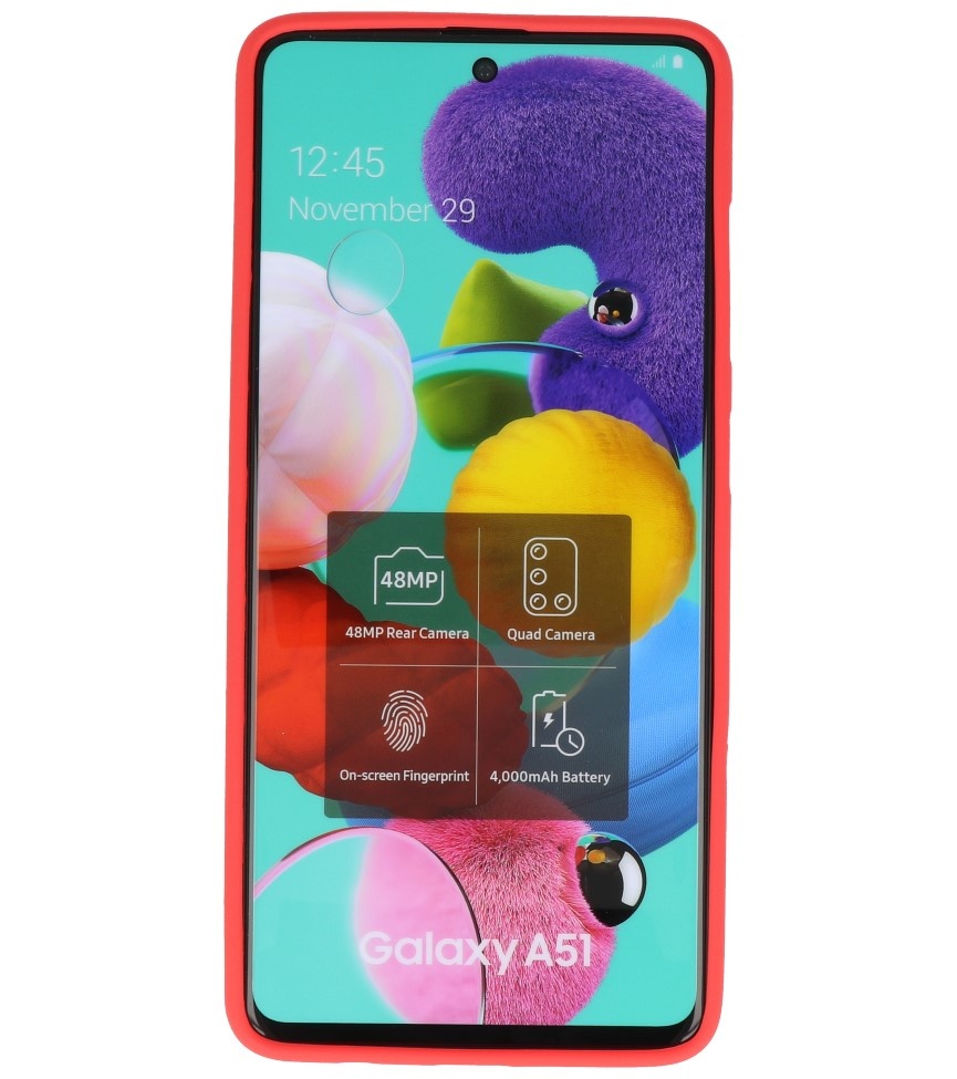 Color TPU Hoesje voor Samsung Galaxy A51 Rood