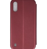 Custodia slim a folio per Samsung Galaxy A01 Bordeaux Red