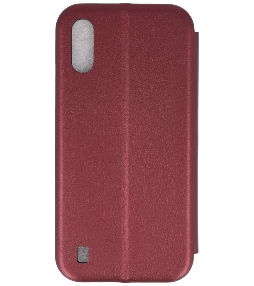 Schlanke Folio Hülle für Samsung Galaxy A01 Bordeaux Rot