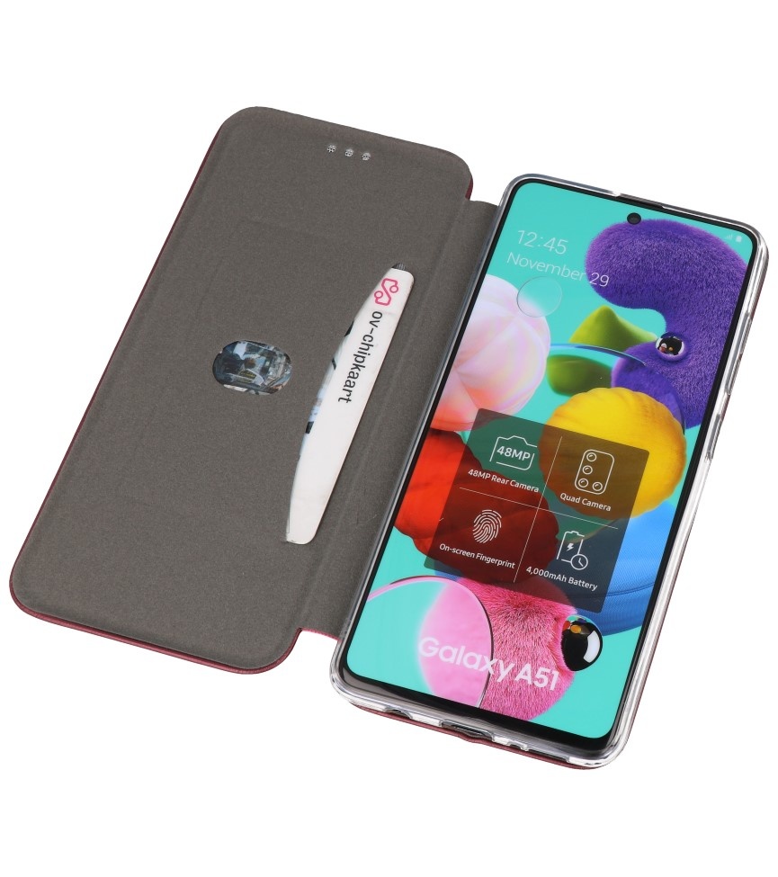 Slim Folio Case voor Samsung Galaxy A51 Bordeaux Rood