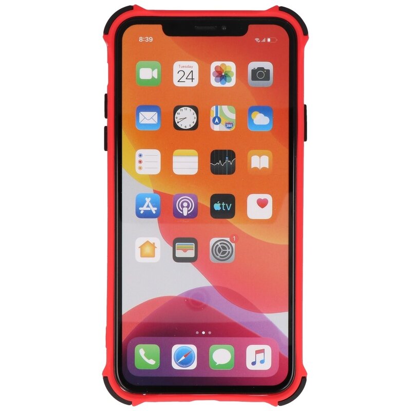 Funda rígida combinada a prueba de golpes para iPhone 11 Pro Rojo