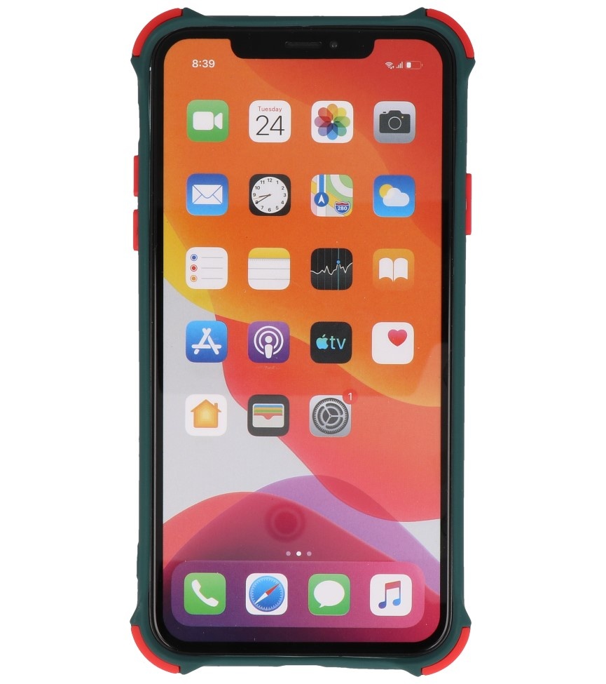 Funda rígida combinada a prueba de golpes para iPhone 11 Pro Max Verde oscuro