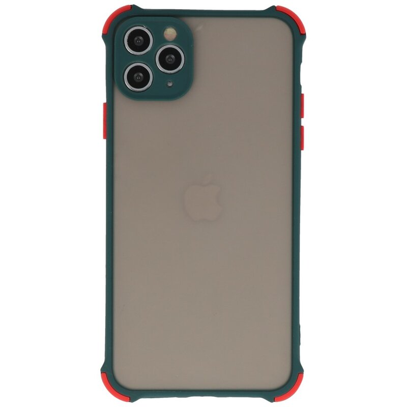 Custodia rigida per combinazione di colori resistente agli urti iPhone 11 Pro Max verde scuro