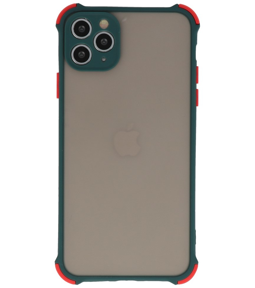 Custodia rigida per combinazione di colori resistente agli urti iPhone 11 Pro Max verde scuro