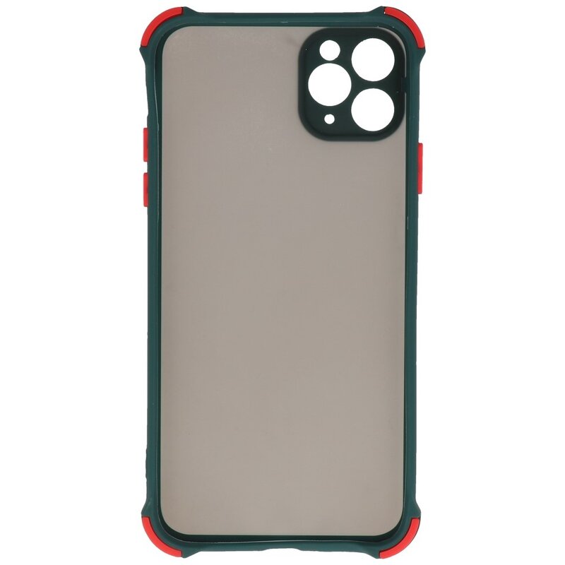 Custodia rigida per combinazione di colori resistente agli urti iPhone 11 Pro Max verde scuro