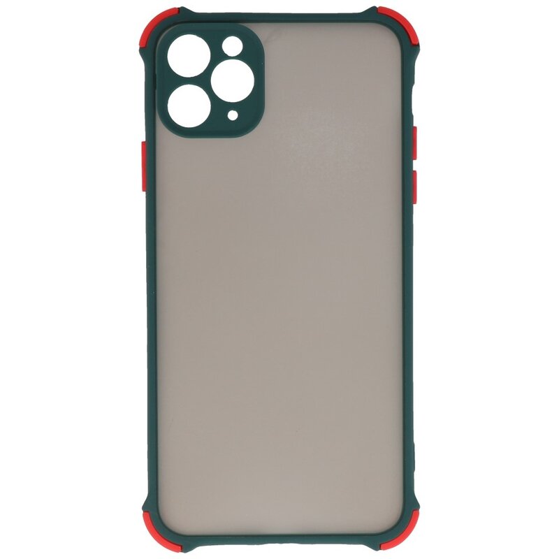 Custodia rigida per combinazione di colori resistente agli urti iPhone 11 Pro Max verde scuro