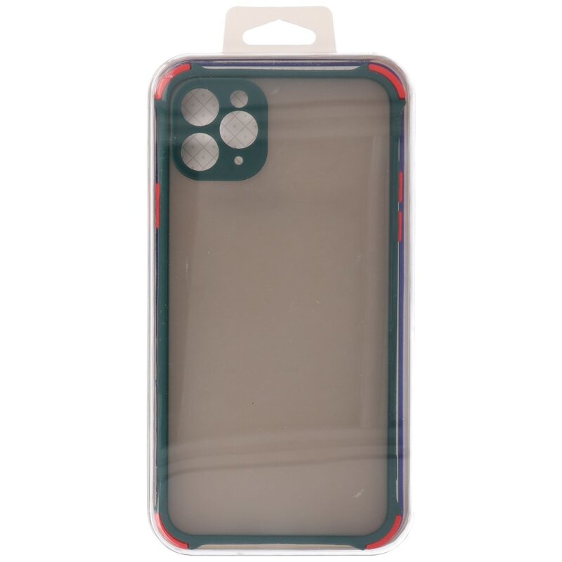 Custodia rigida per combinazione di colori resistente agli urti iPhone 11 Pro Max verde scuro