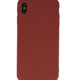 Premium Color TPU Hoesje voor iPhone XS / X Bruin