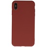 Premium Color TPU Hoesje voor iPhone XS / X Bruin