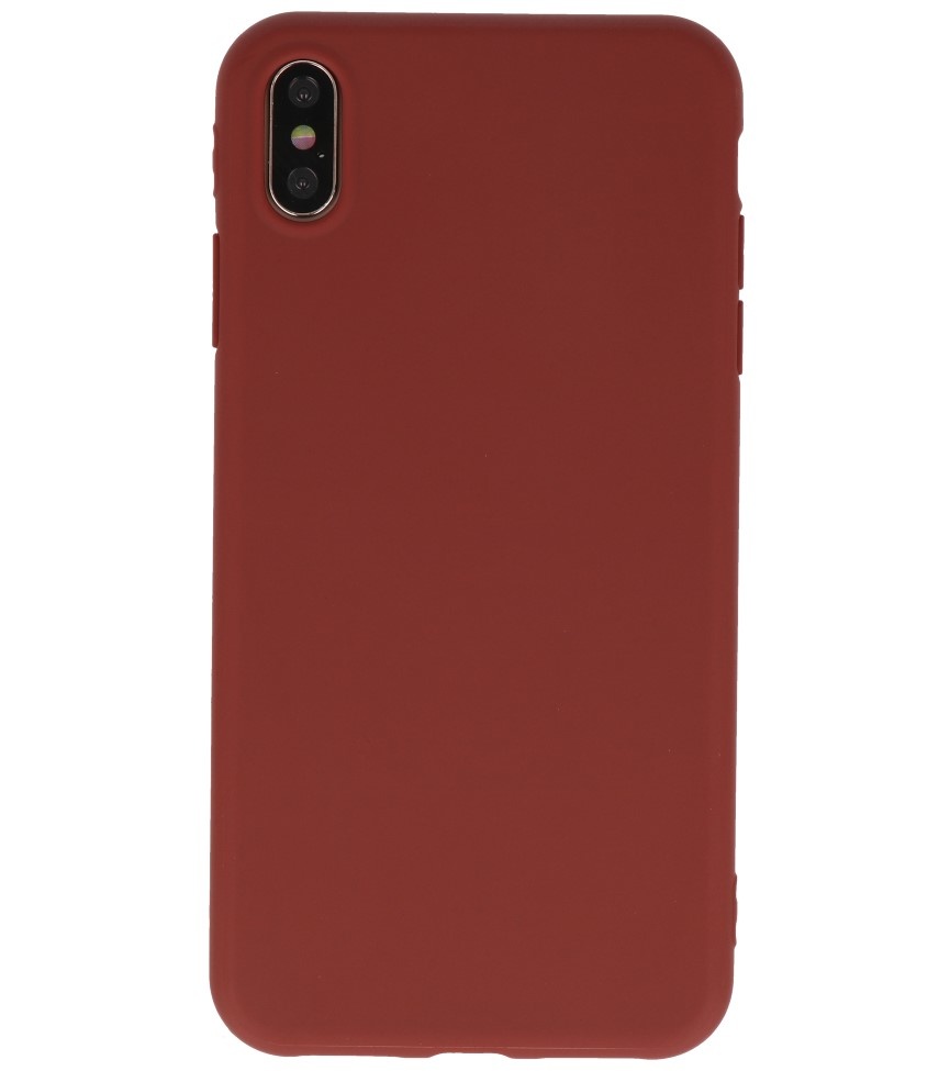 Coque TPU couleur Premium pour iPhone XS / X Marron