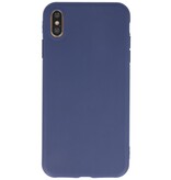 Premium farve TPU taske til iPhone Xs Max Navy