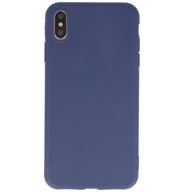 Premium farve TPU taske til iPhone Xs Max Navy