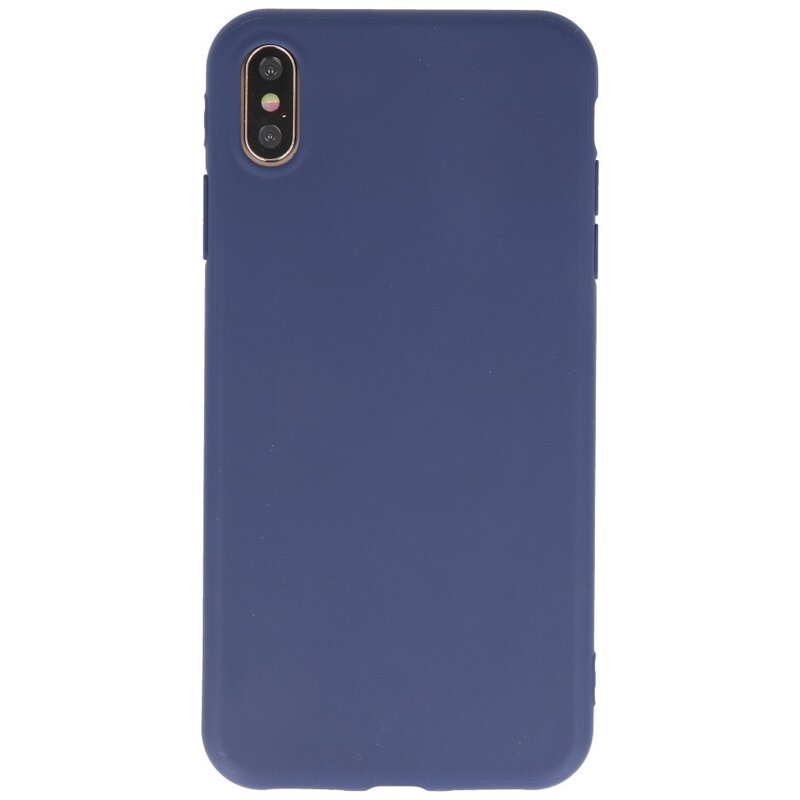 Premium farve TPU taske til iPhone Xs Max Navy
