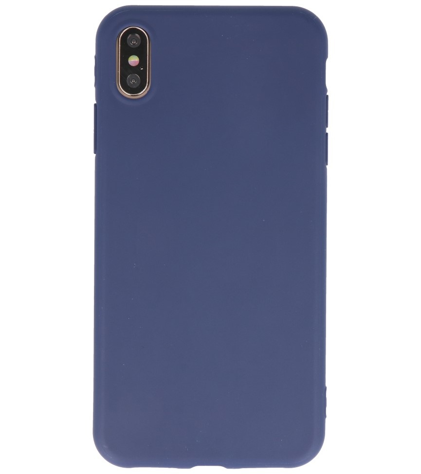 Premium farve TPU taske til iPhone Xs Max Navy