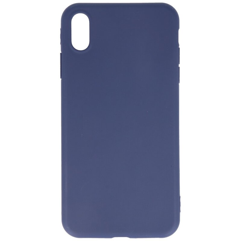 Premium farve TPU taske til iPhone Xs Max Navy