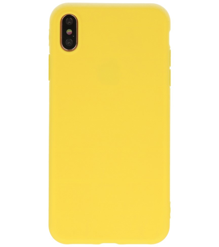 Premium farve TPU taske til iPhone Xs Max Yellow