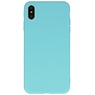 Premium Color TPU Hoesje voor iPhone Xs Max Turquoise