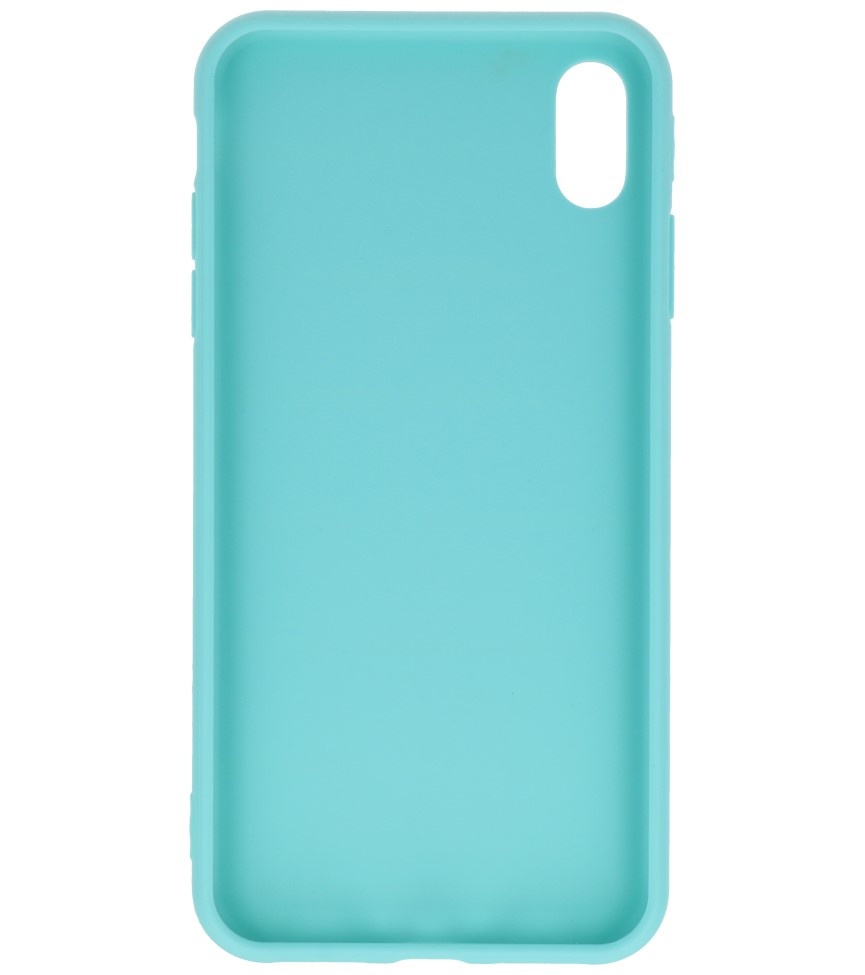 Premium Color TPU Hoesje voor iPhone Xs Max Turquoise