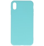 Premium farve TPU taske til iPhone Xs Max turkis