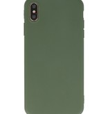 Premium farve TPU taske til iPhone Xs Max mørkegrøn