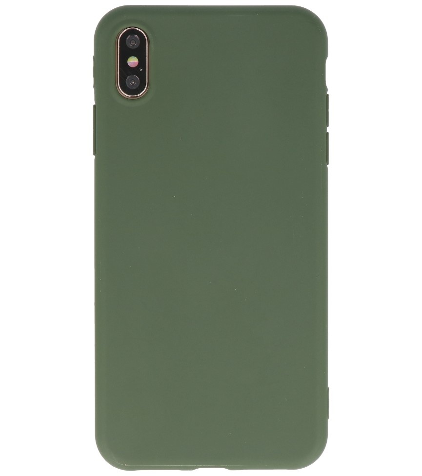 Premium Color TPU Hoesje voor iPhone Xs Max Donker Groen