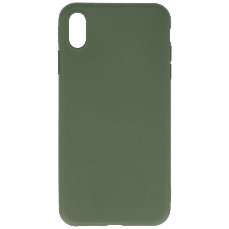 Carcasa de TPU de Color Premium para iPhone Xs Max Verde Oscuro