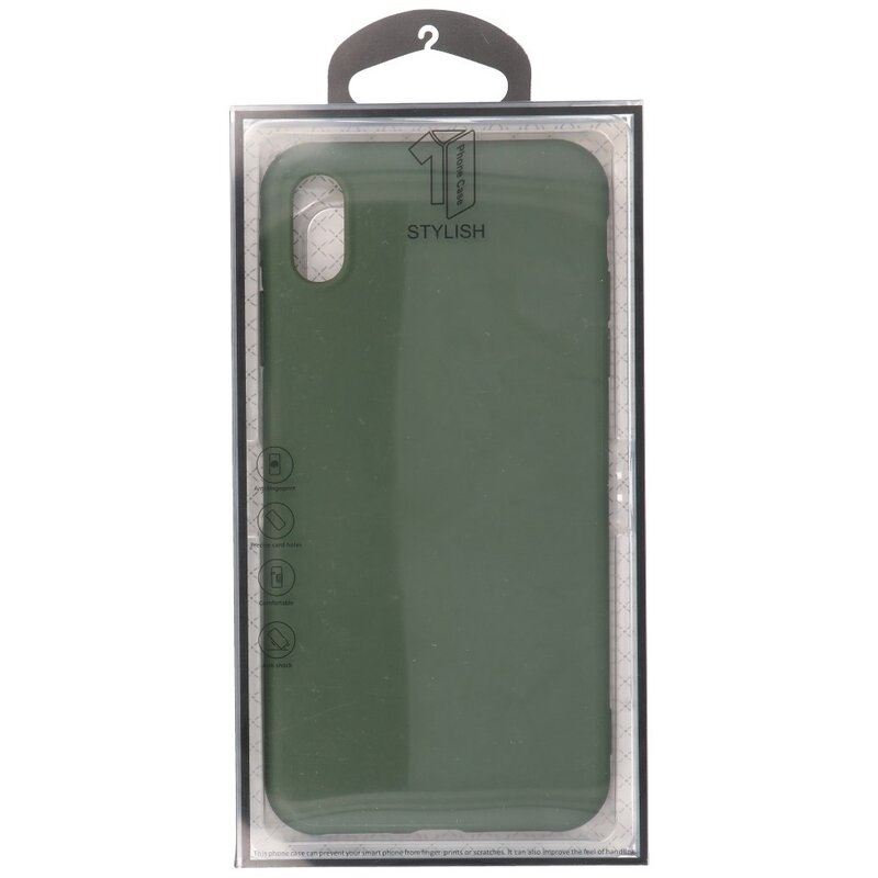 Premium farve TPU taske til iPhone Xs Max mørkegrøn