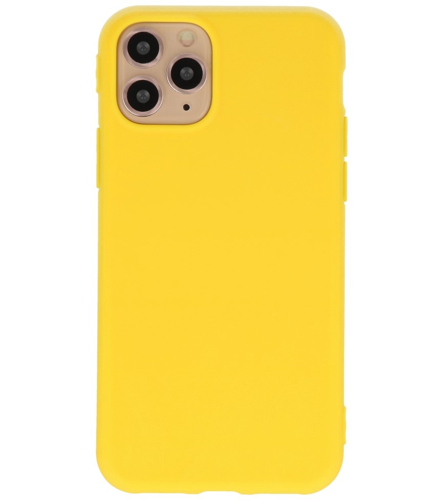 Premium Color TPU Hoesje voor iPhone 11 Pro Geel