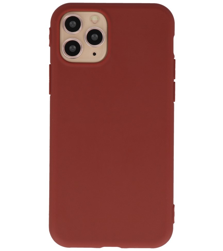 Premium Color TPU Hoesje voor iPhone 11 Pro Bruin