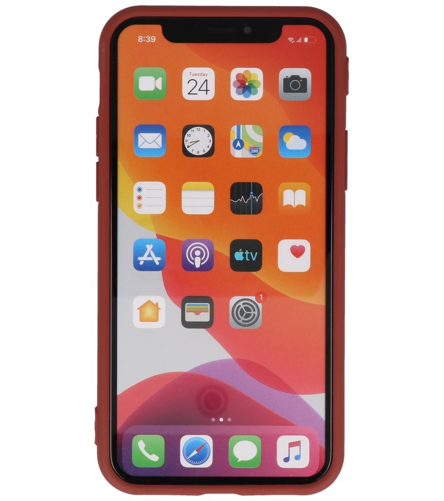 Premium Color TPU Hoesje voor iPhone 11 Pro Max Bruin