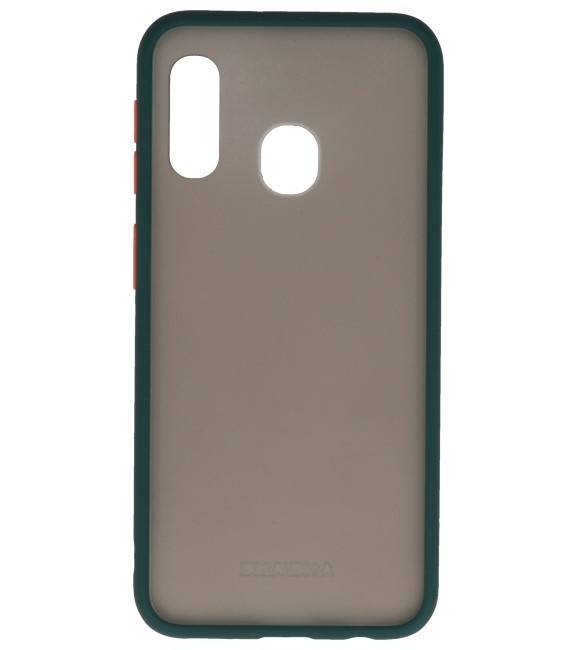 Combinación de colores Estuche rígido para Galaxy A11 Verde oscuro