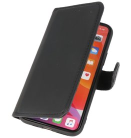 Custodia a libro in pelle MF fatta a mano per iPhone 11 Pro nera