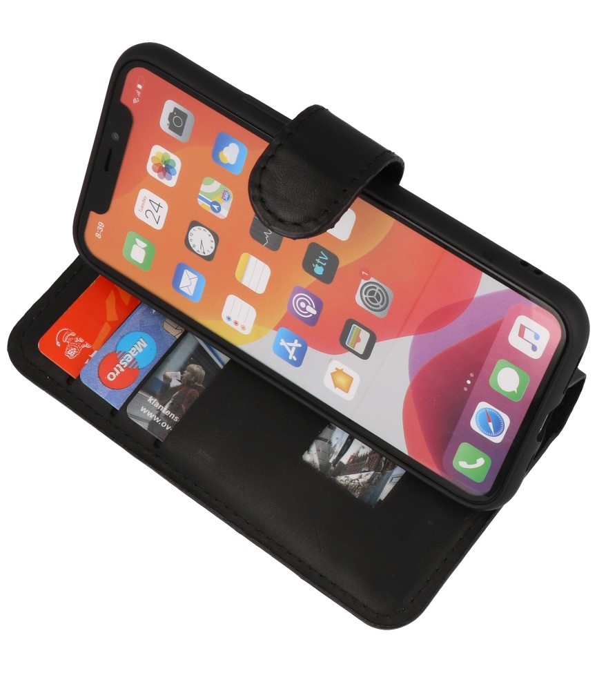 MF Håndlavet læderbogstylt iPhone 11 Pro Sort