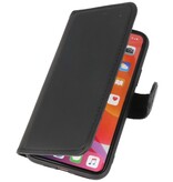 Custodia a libro in pelle MF fatta a mano per iPhone 11 Pro Max nera
