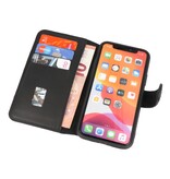 Custodia a libro in pelle MF fatta a mano per iPhone 11 Pro Max nera