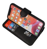 Custodia a libro in pelle MF fatta a mano per iPhone 11 Pro Max nera