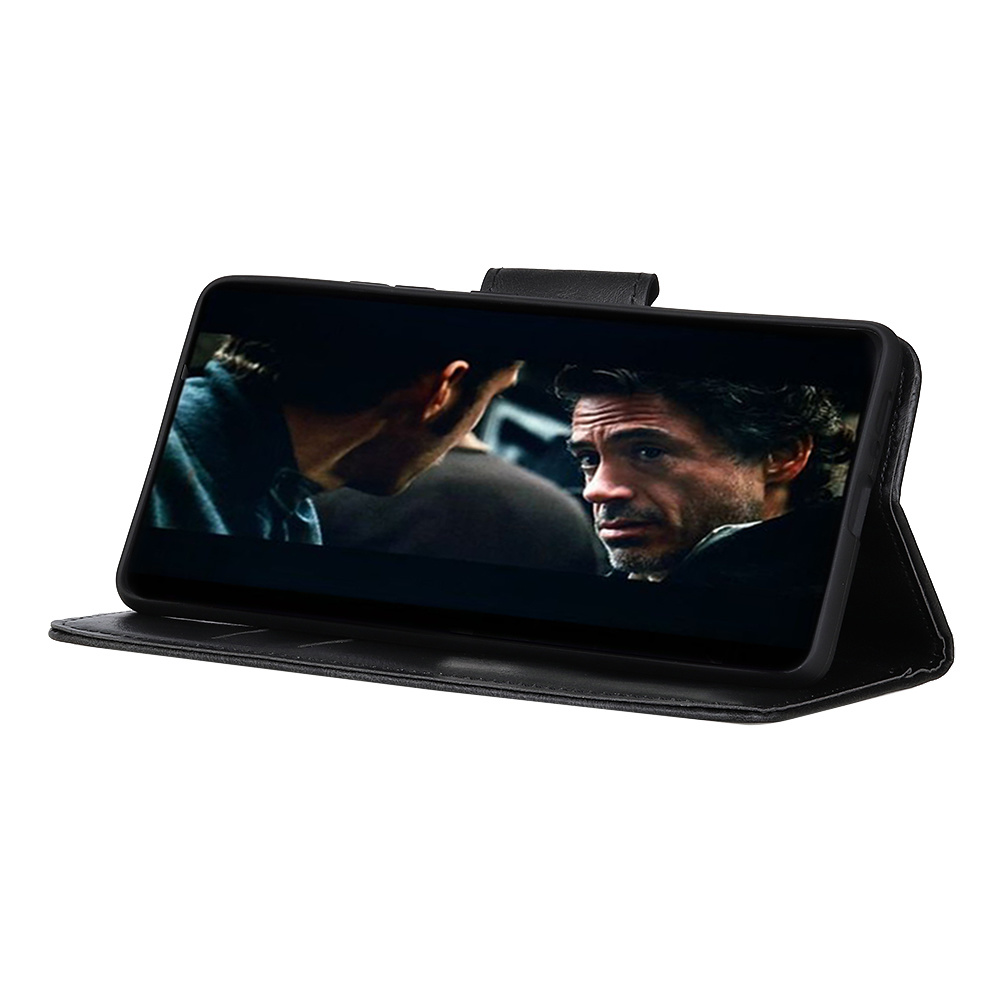 Pull Up PU Leder Bookstyle für Samsung Galaxy A41 Schwarz