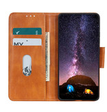 Pull Up PU Leather Bookstyle for Samsung Galaxy A41 Brown