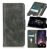 Pull Up PU Leather Bookstyle for Samsung Galaxy A41 Dark Green