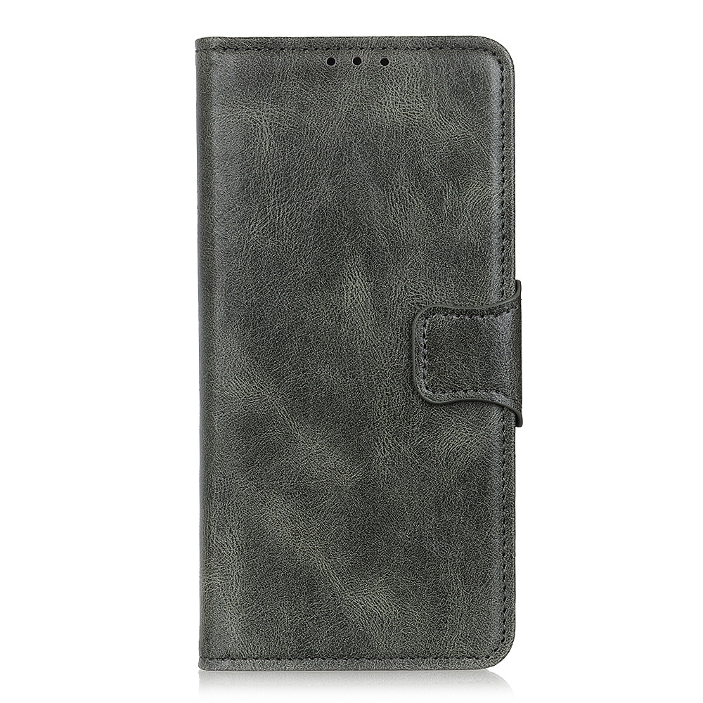 Pull Up PU Bookstyle de cuero para Samsung Galaxy A41 verde oscuro