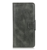 Pull Up PU Leather Bookstyle para Samsung Galaxy A71 verde oscuro
