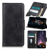 Pull Up PU Leder Bookstyle voor Samsung Galaxy S20 Zwart