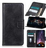 Pull Up PU Leather Bookstyle para Samsung Galaxy S20 Plus Negro