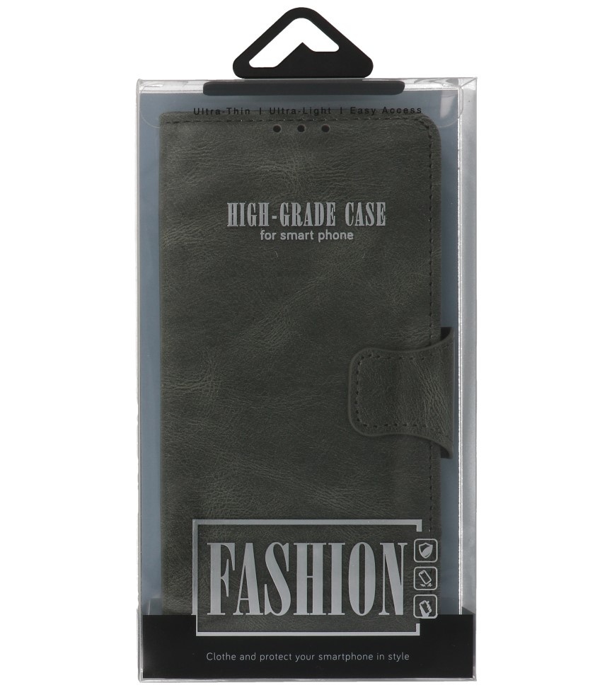 Pull Up PU Leder Bookstyle für Samsung Galaxy S20 Dark Green