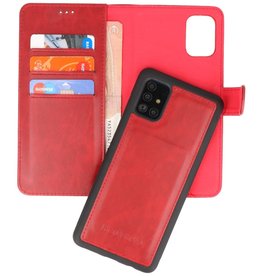 Rico Vitello Funda Libro 2 en 1 para Samsung Galaxy A71 Roja