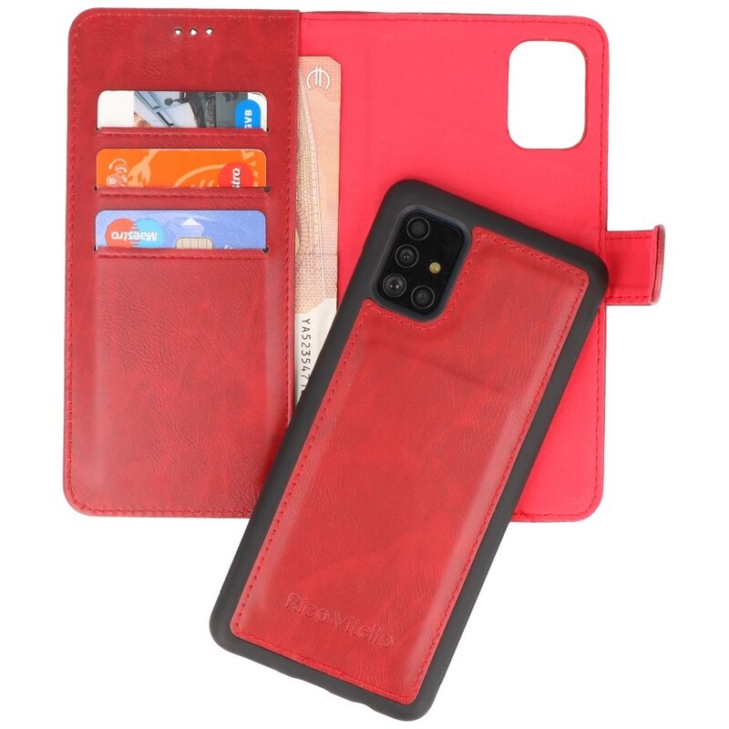 Rico Vitello 2 in 1 Book Case Hoesje voor Samsung Galaxy A71 Rood