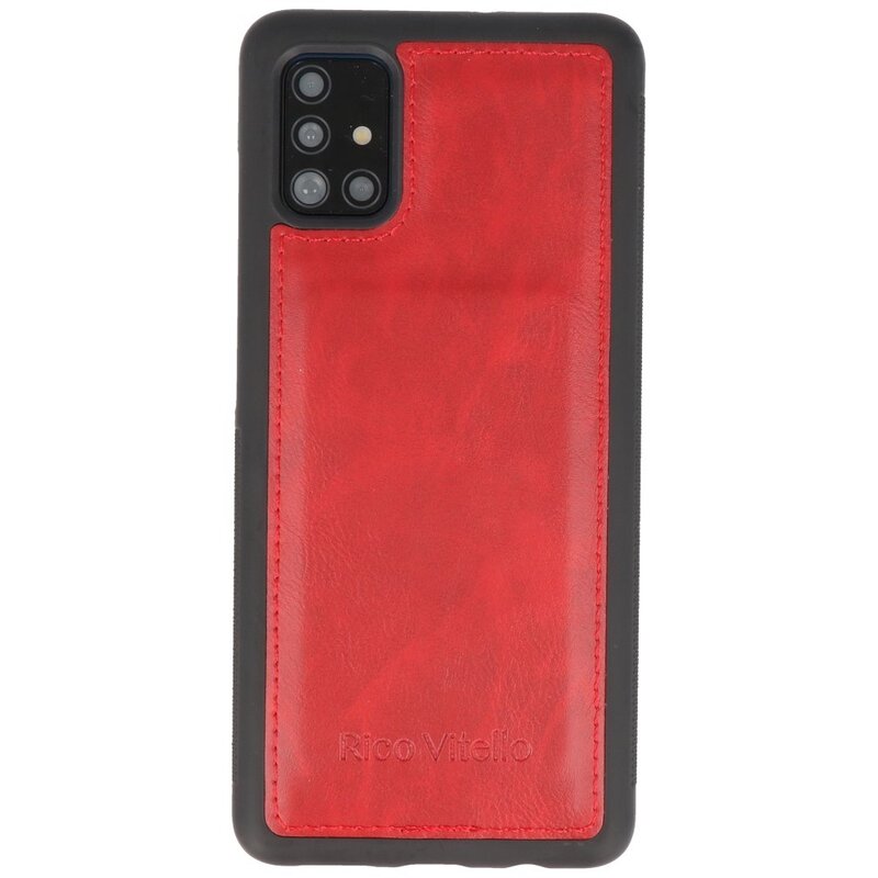 Coque Book 2 en 1 Rico Vitello pour Samsung Galaxy A71 Rouge