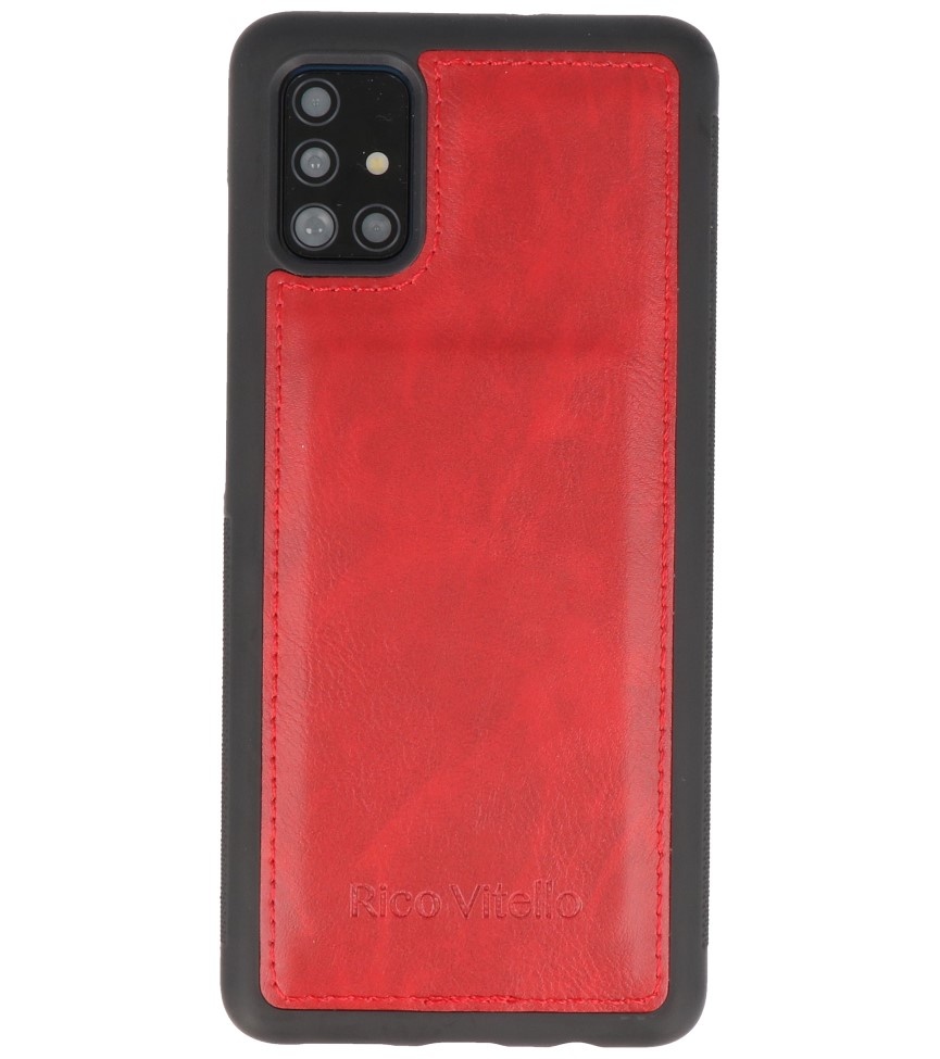 Rico Vitello 2 en 1 Book Case Cover para Samsung Galaxy A71 Rojo