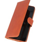 Rico Vitello Funda tipo libro de cuero genuino para Samsung Galaxy 20 Marrón