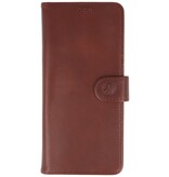 Rico Vitello Funda tipo libro de cuero genuino para Samsung Galaxy 20 Mocca